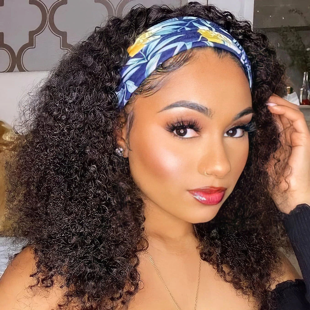 Bandana wig ultra confortable afro curly humain 100% naturel